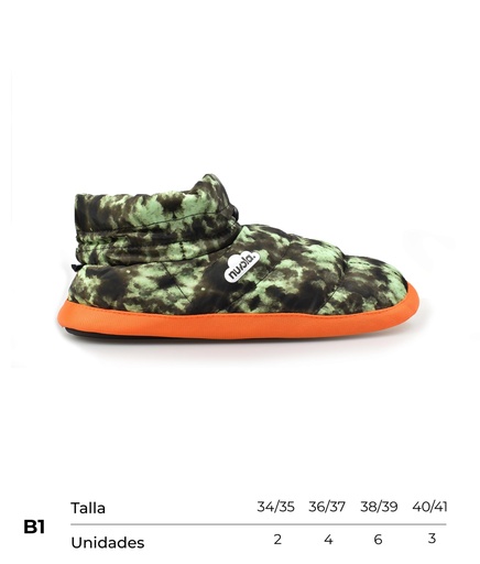 [CNBHGPR21NBA1634-41] Carton Nuvola Boot Home Printed 21 Nebbia (Green, B1)